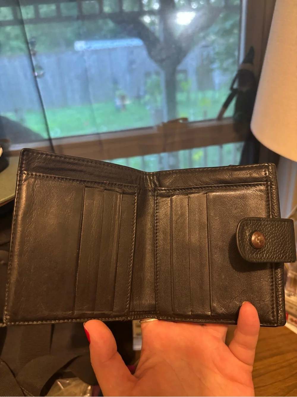Chanel Black caviar leather compact wallet
